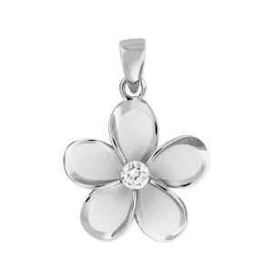 Sterling Silver 19mm Plumeria Pendant