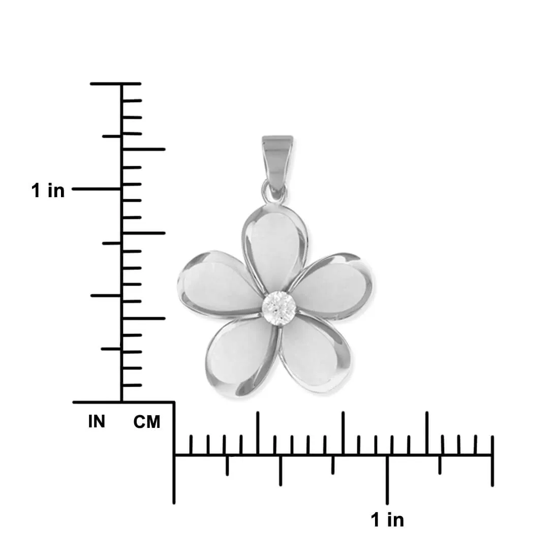 Sterling Silver 23mm Plumeria Pendant