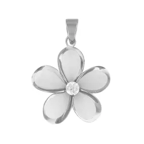 Sterling Silver 23mm Plumeria Pendant