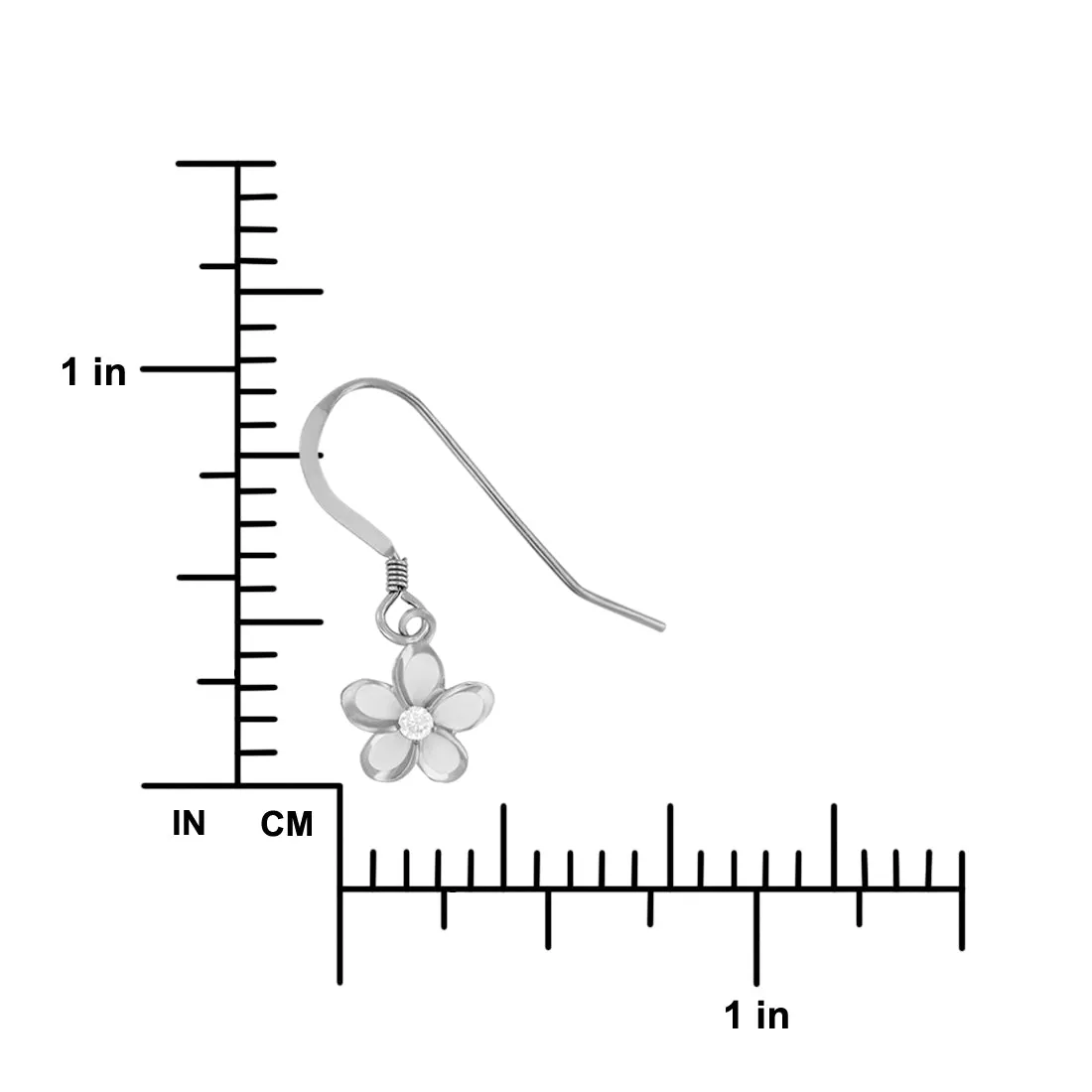 Sterling Silver 9mm Plumeria Hook Earrings