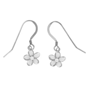 Sterling Silver 9mm Plumeria Hook Earrings