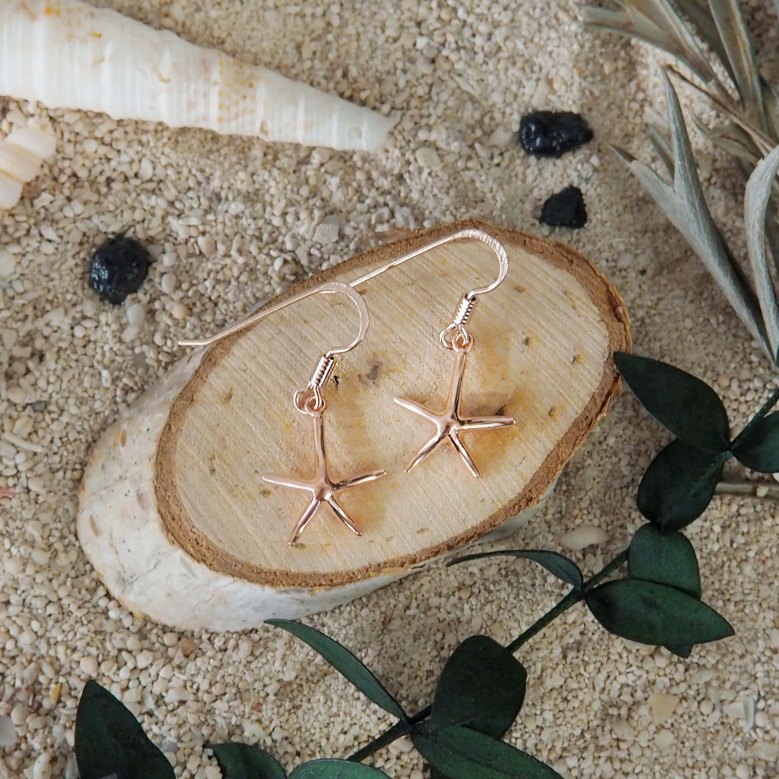 Sterling Silver Starfish Dangle Earrings