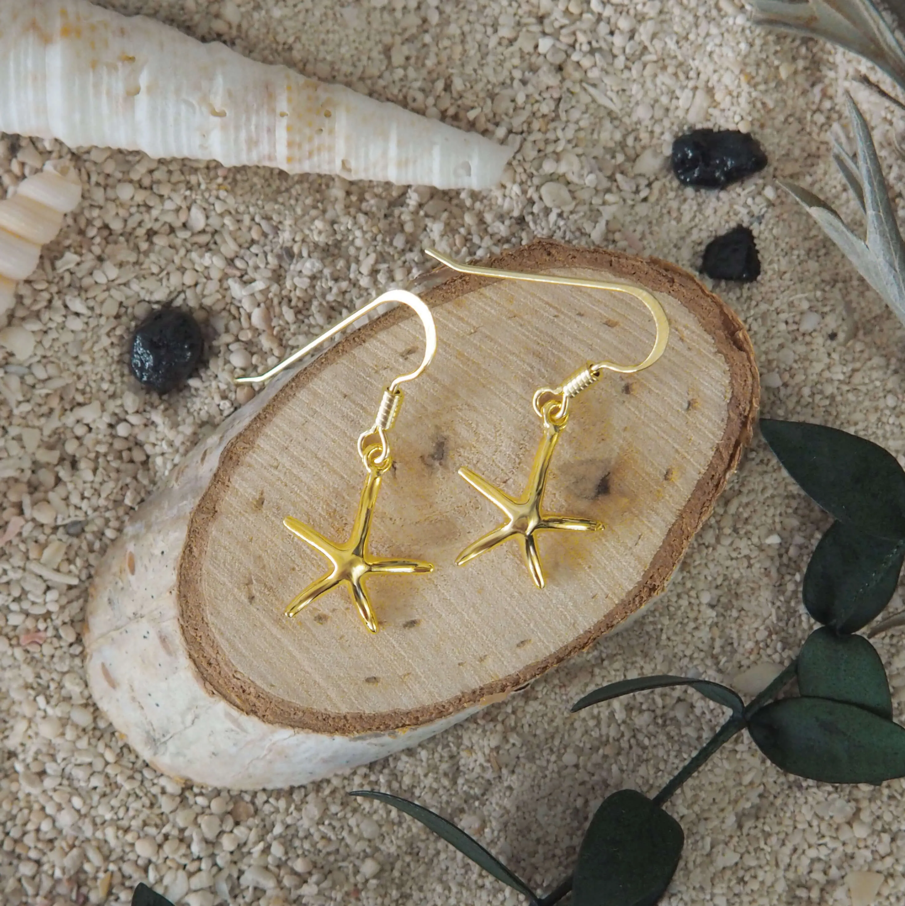 Sterling Silver Starfish Dangle Earrings