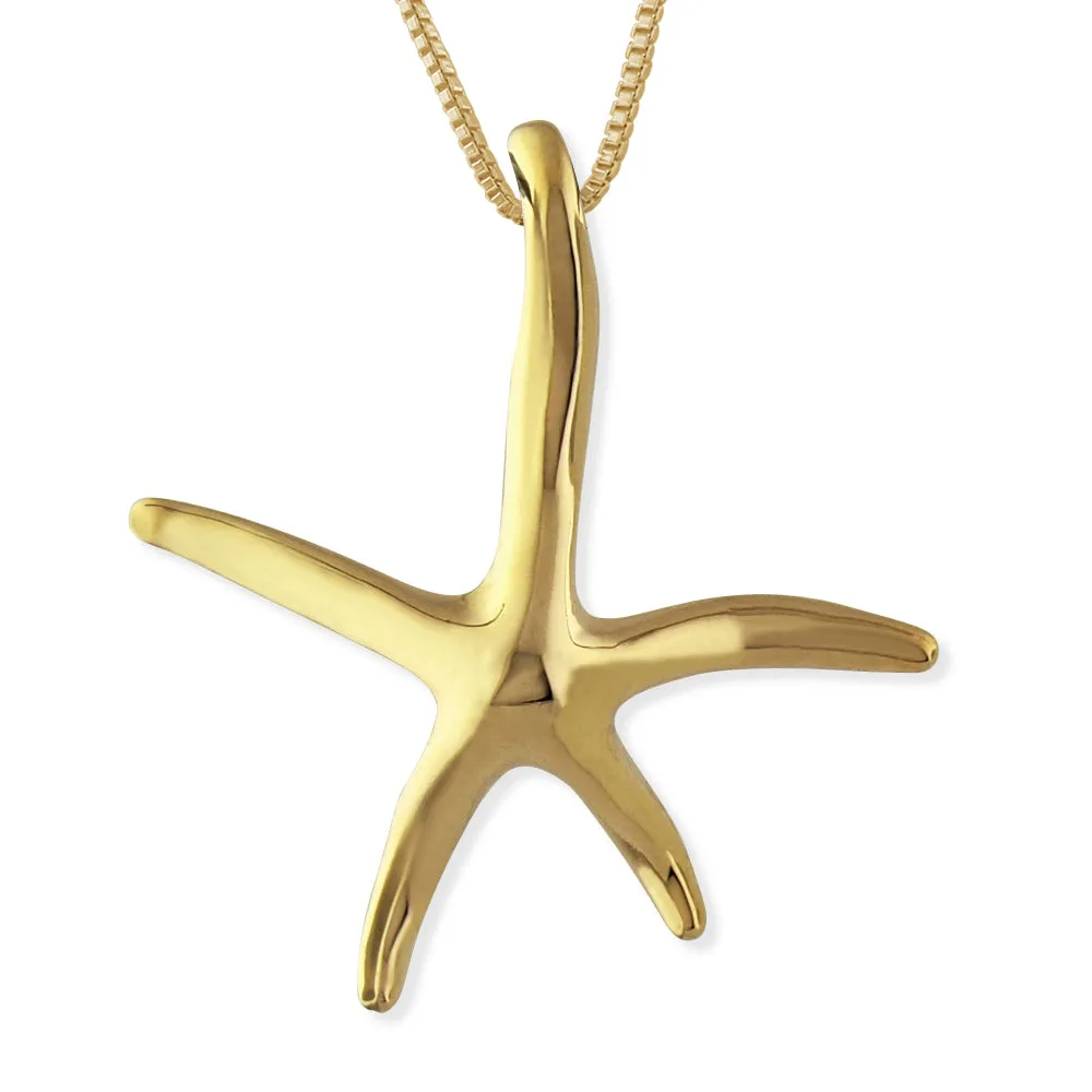 Sterling Silver Starfish Pendant Necklace, 16 2" Extender