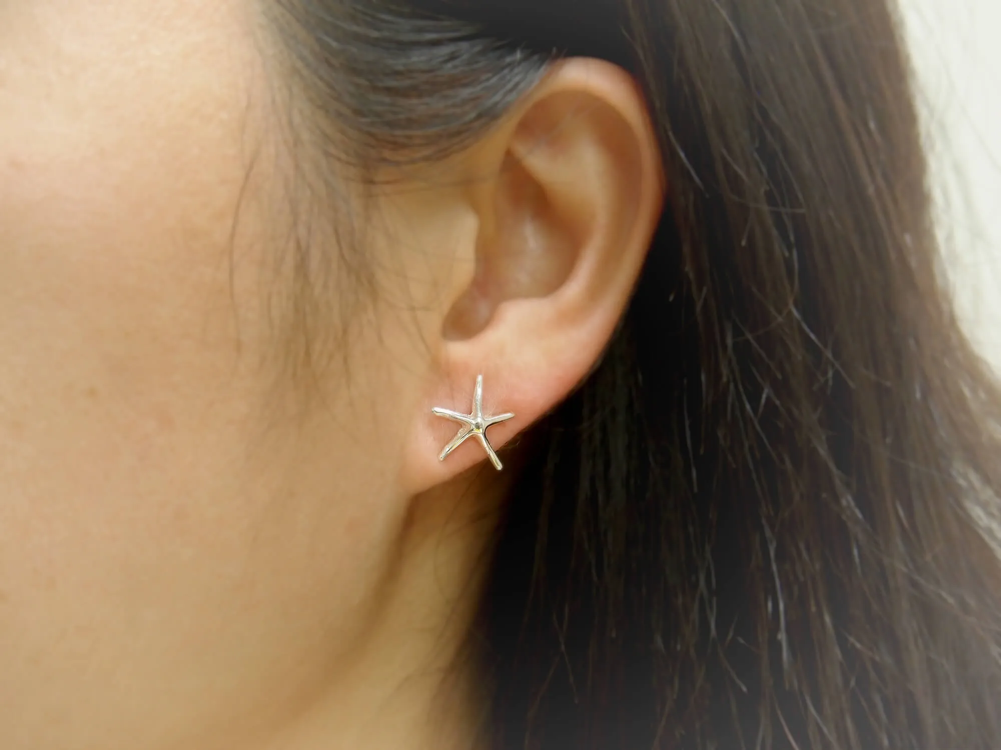 Sterling Silver Starfish Stud Earrings