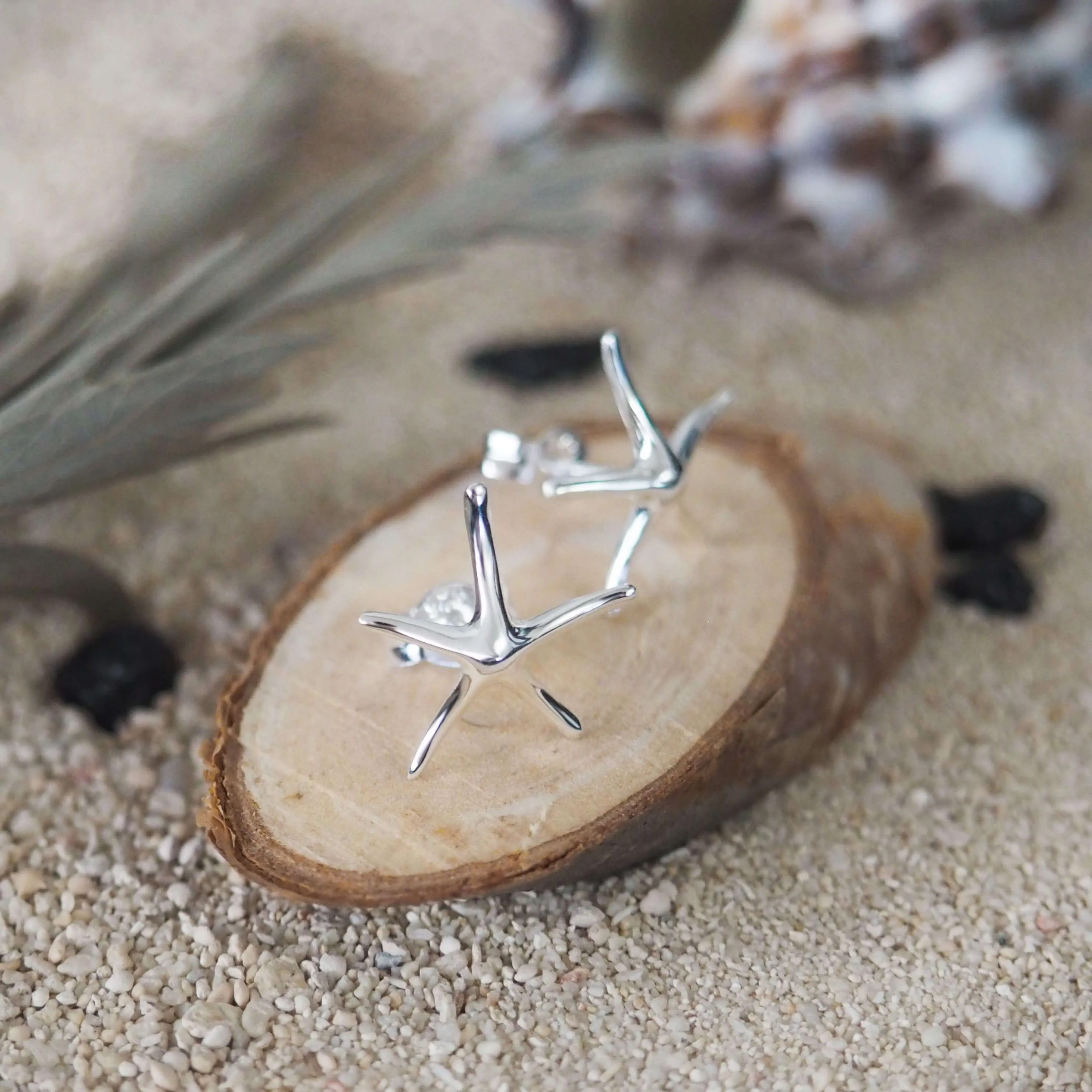 Sterling Silver Starfish Stud Earrings