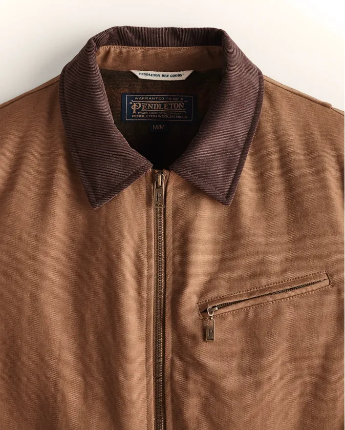 Tahoma - Canvas Trucker Jacket<br>Saddle