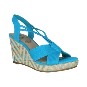 Teshia Stretch Wedge Sandal with Memory Foam