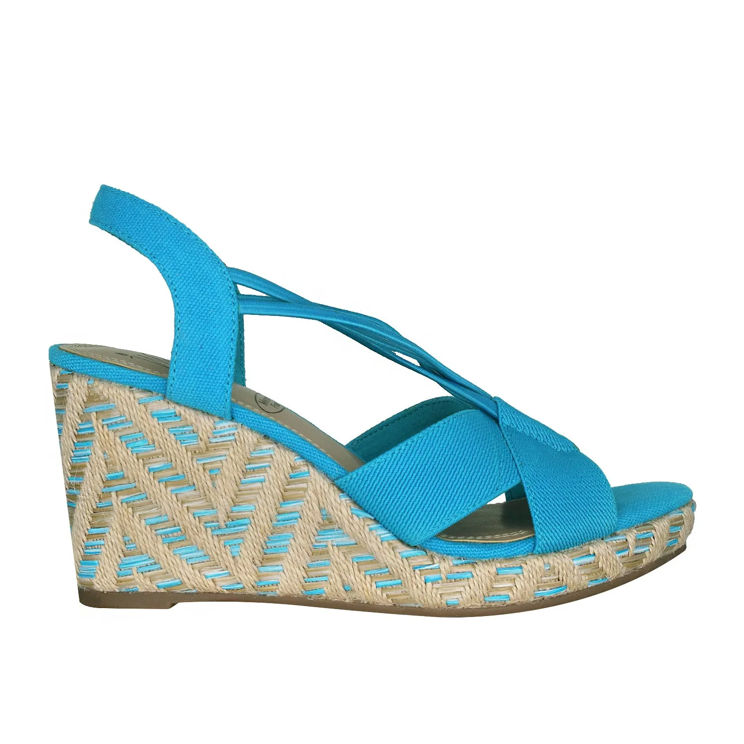 Teshia Stretch Wedge Sandal with Memory Foam