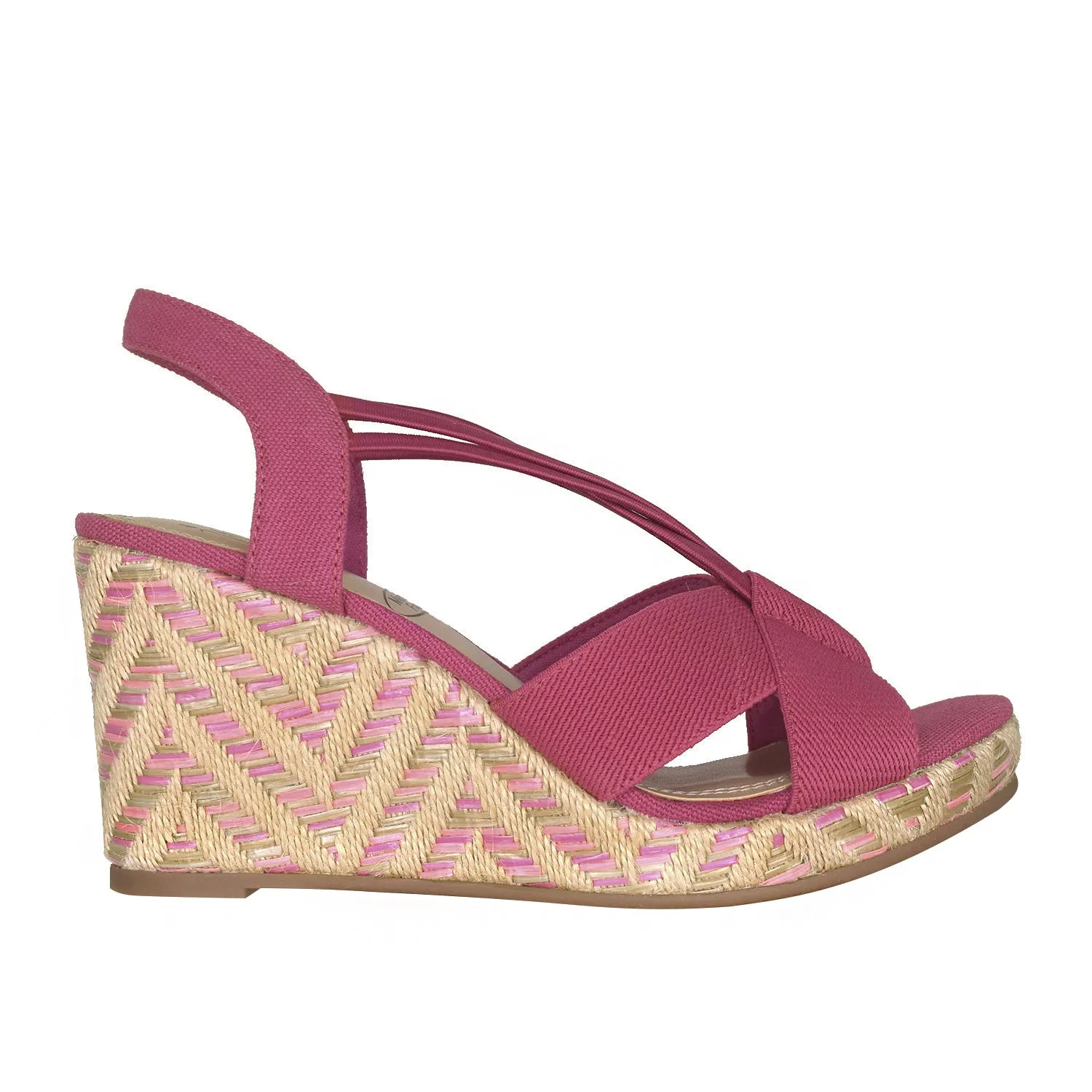 Teshia Stretch Wedge Sandal with Memory Foam