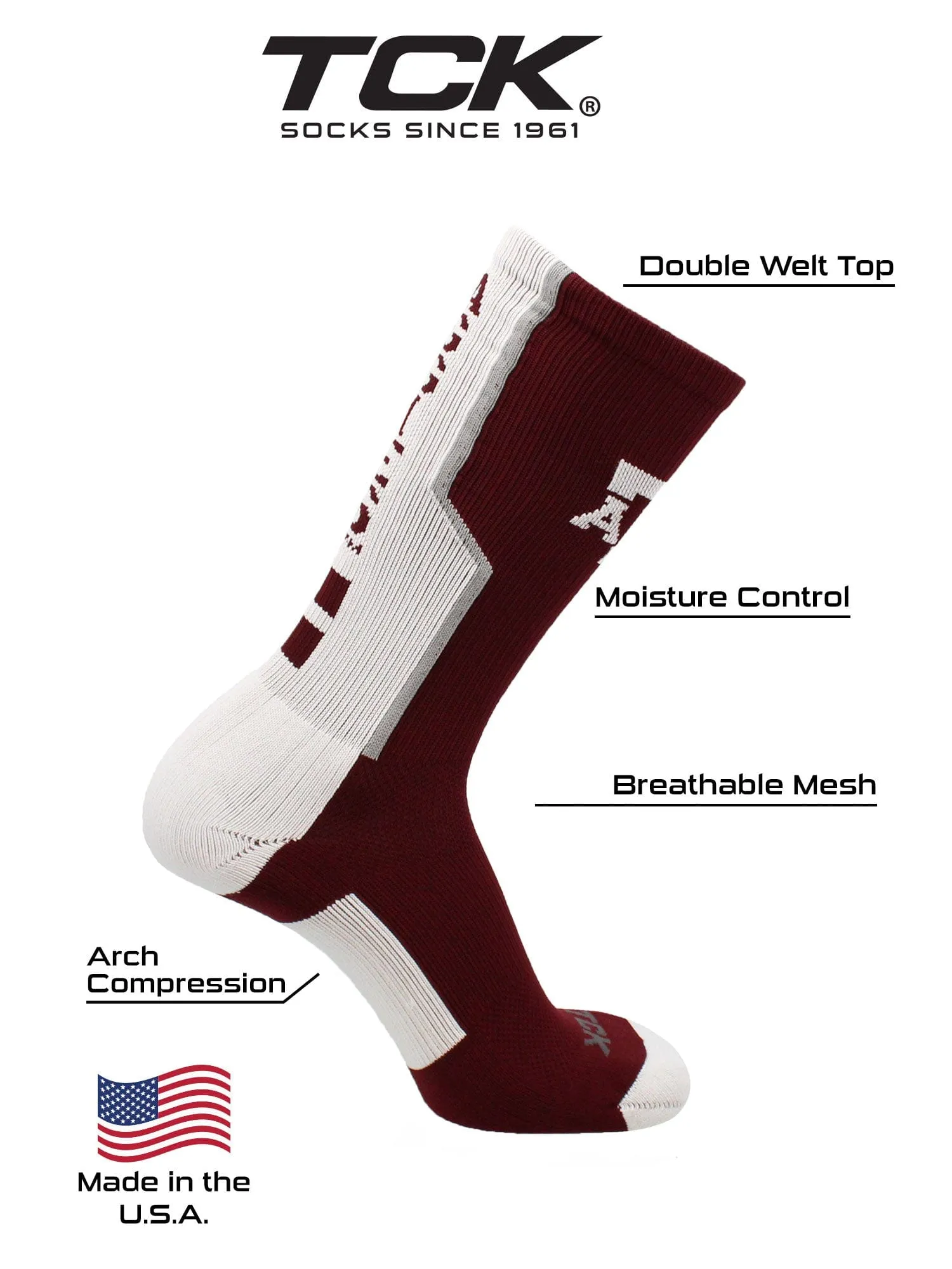 Texas A&amp;M Aggies Socks Perimeter Crew