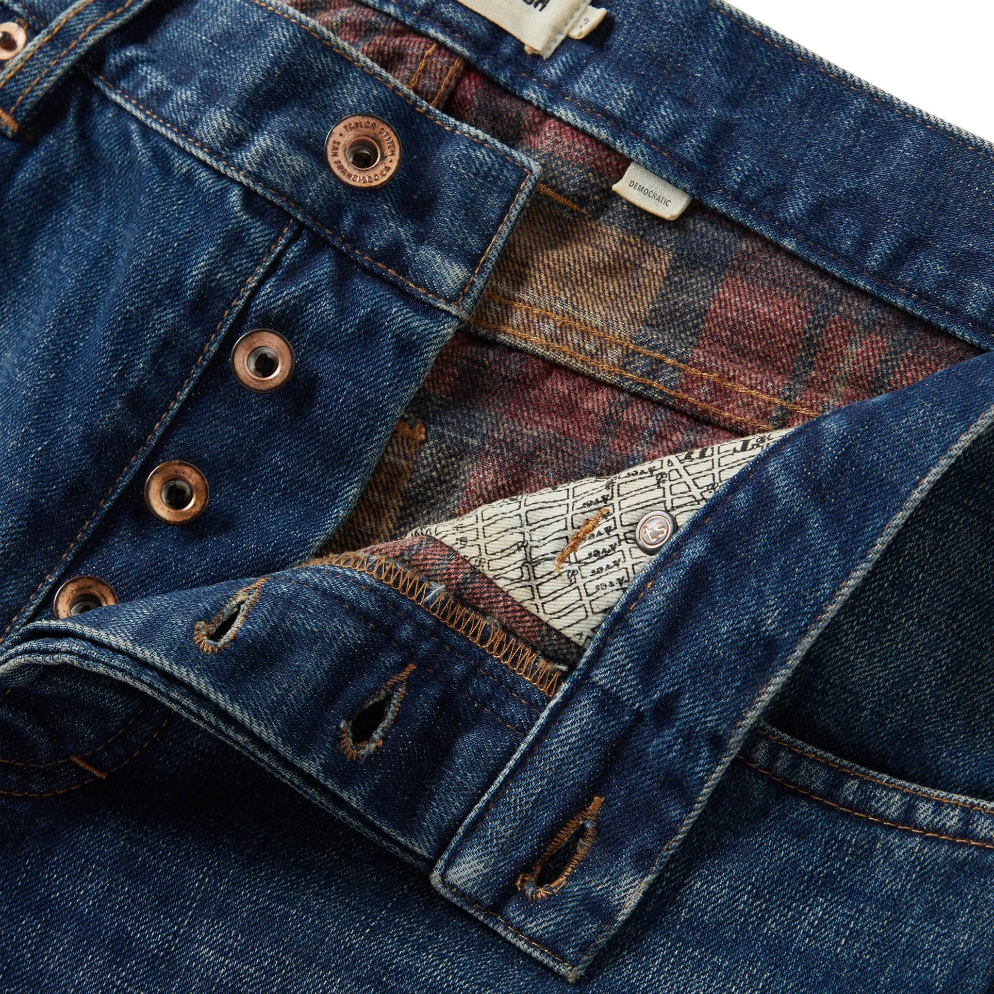 The Democratic Brushed Back Jean in Sawyer Wash Organic Selvage