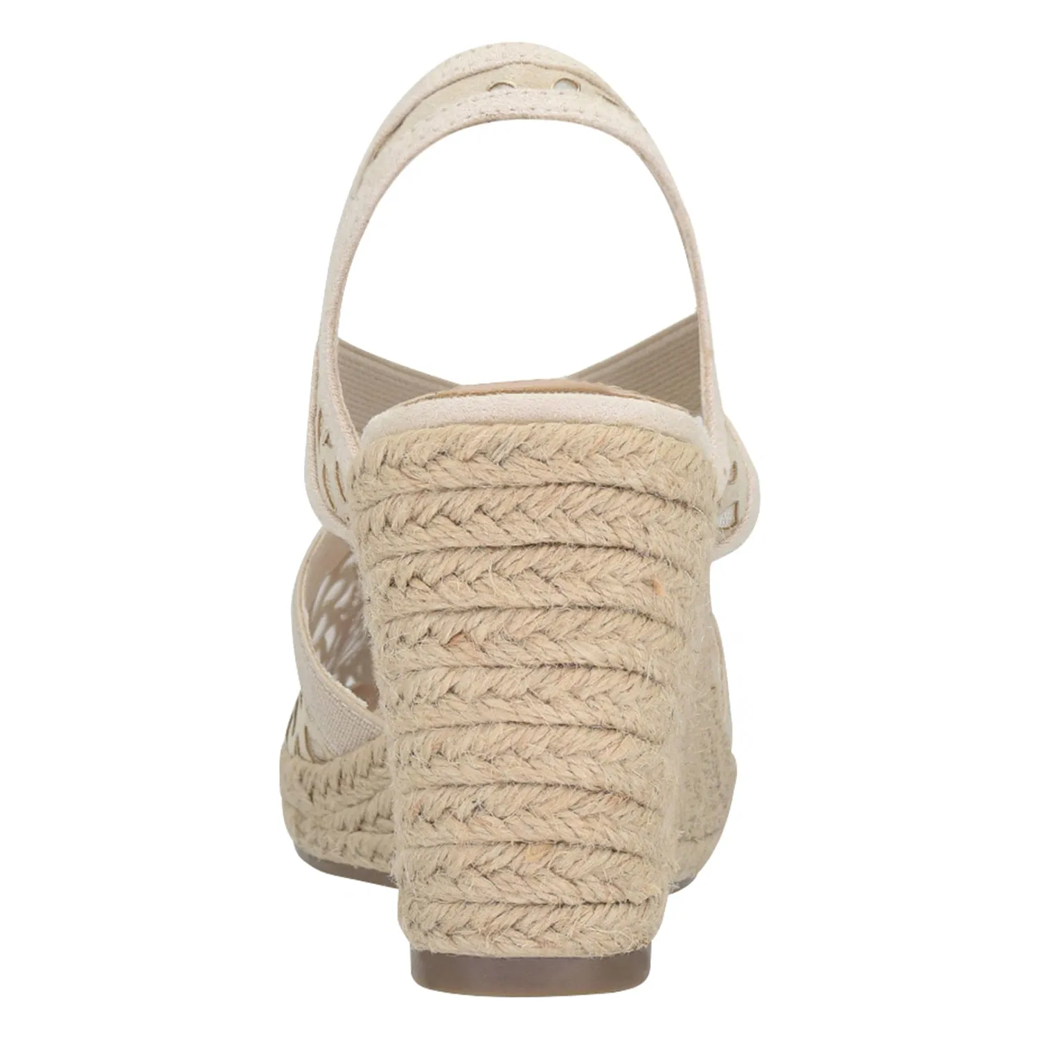 Tuccia Laser Platform Wedge Stretch Sandal with Memory Foam