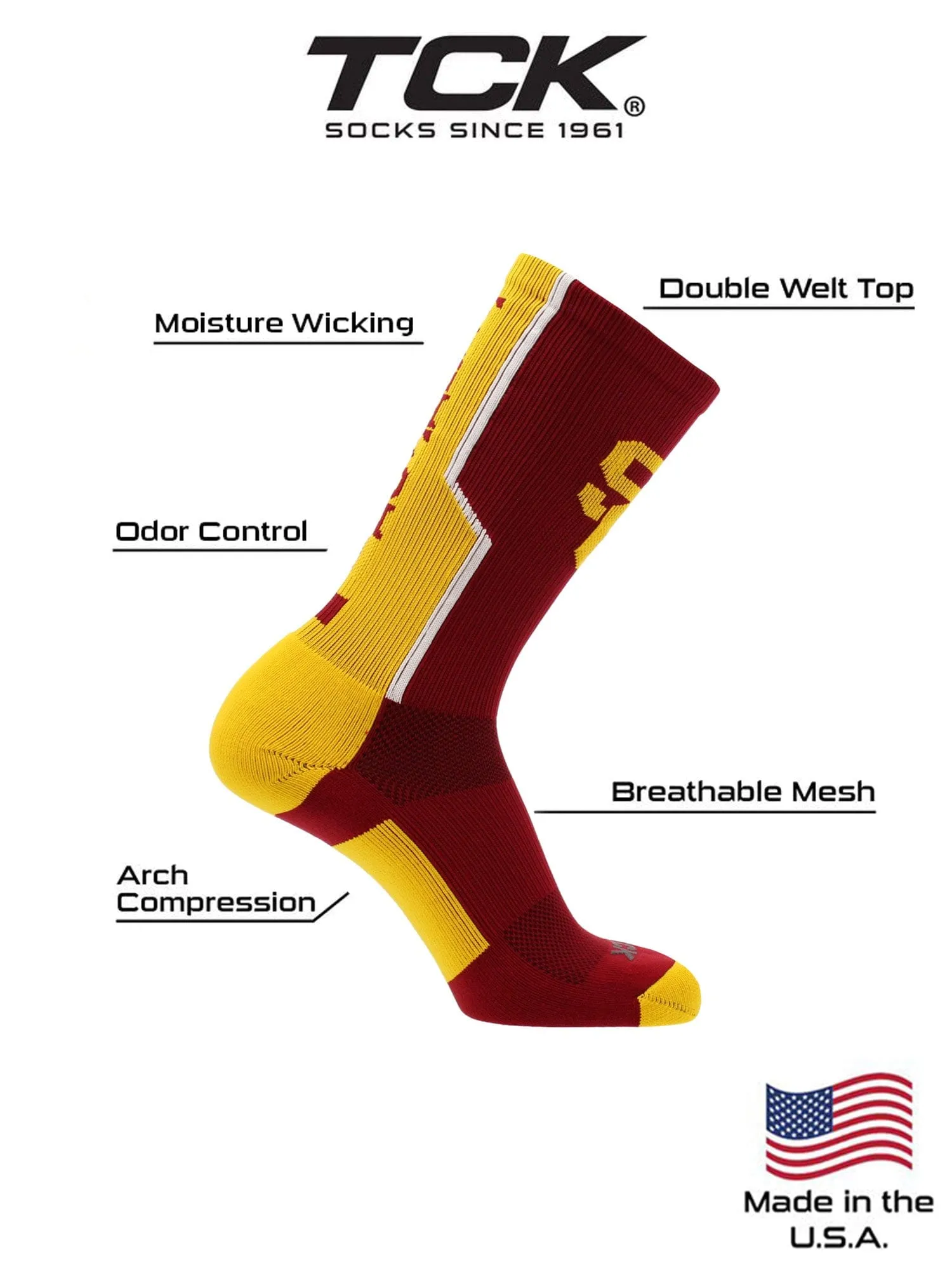 USC Trojans Perimeter Crew Socks