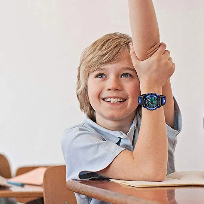 V2A Analog-Digital Boy's Watch (Blue Dial, Blue Colored Strap)