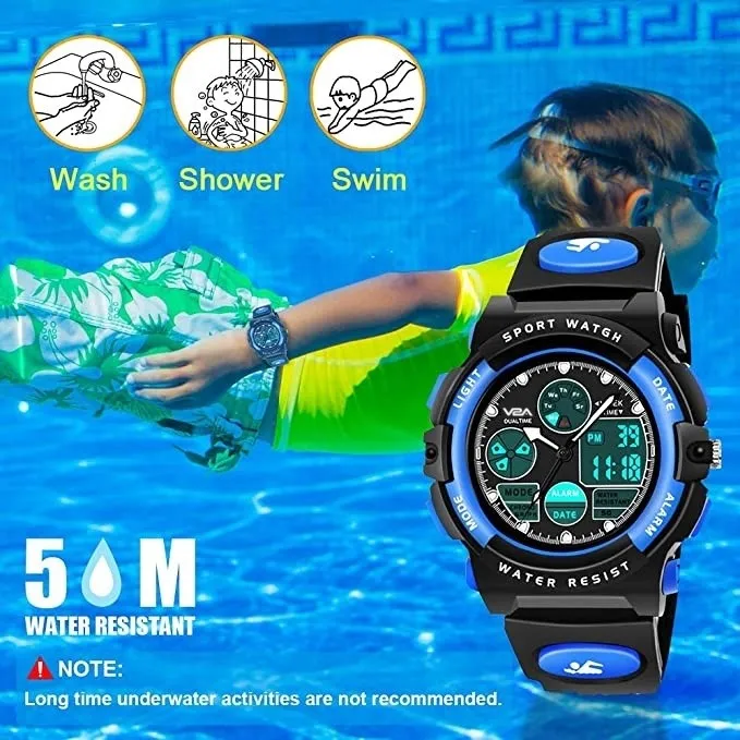 V2A Analog-Digital Boy's Watch (Blue Dial, Blue Colored Strap)