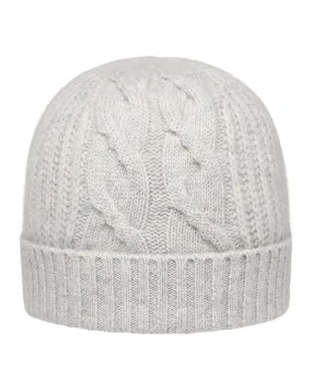 Women's Cable Rib Cashmere Hat Fumo Grey