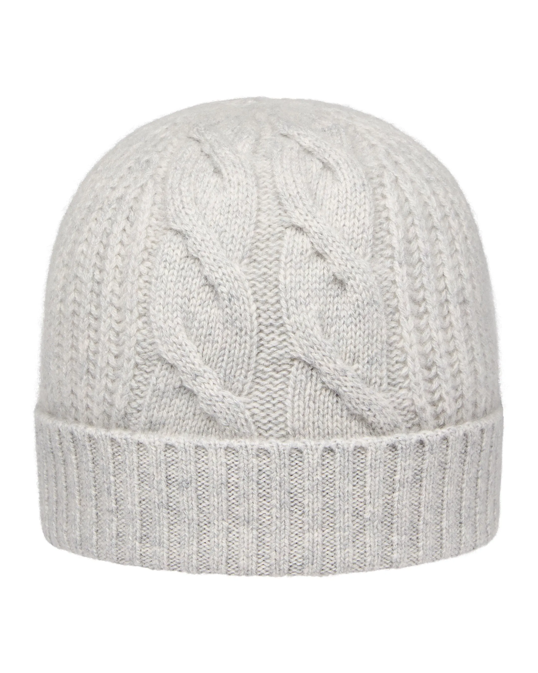 Women's Cable Rib Cashmere Hat Fumo Grey