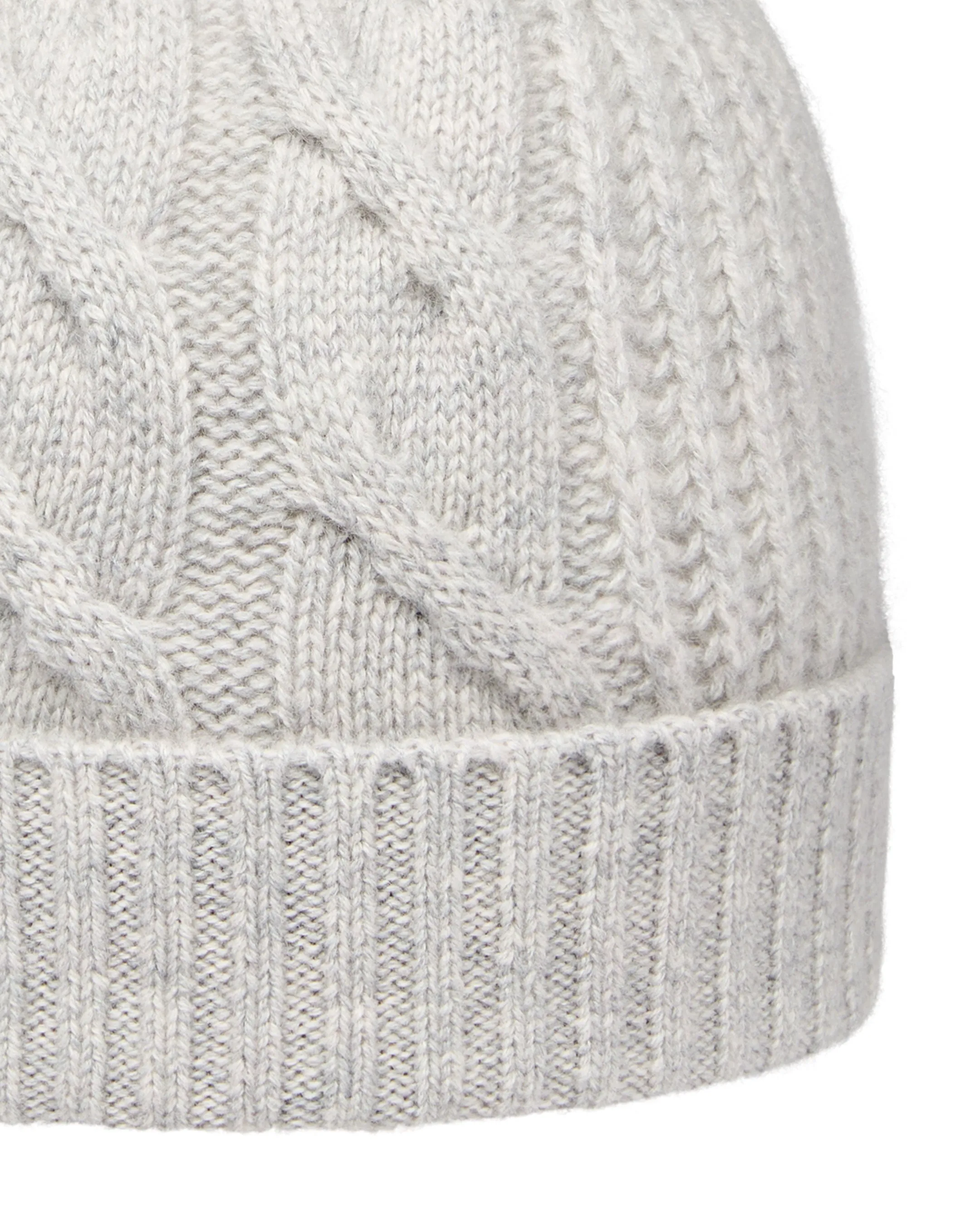 Women's Cable Rib Cashmere Hat Fumo Grey