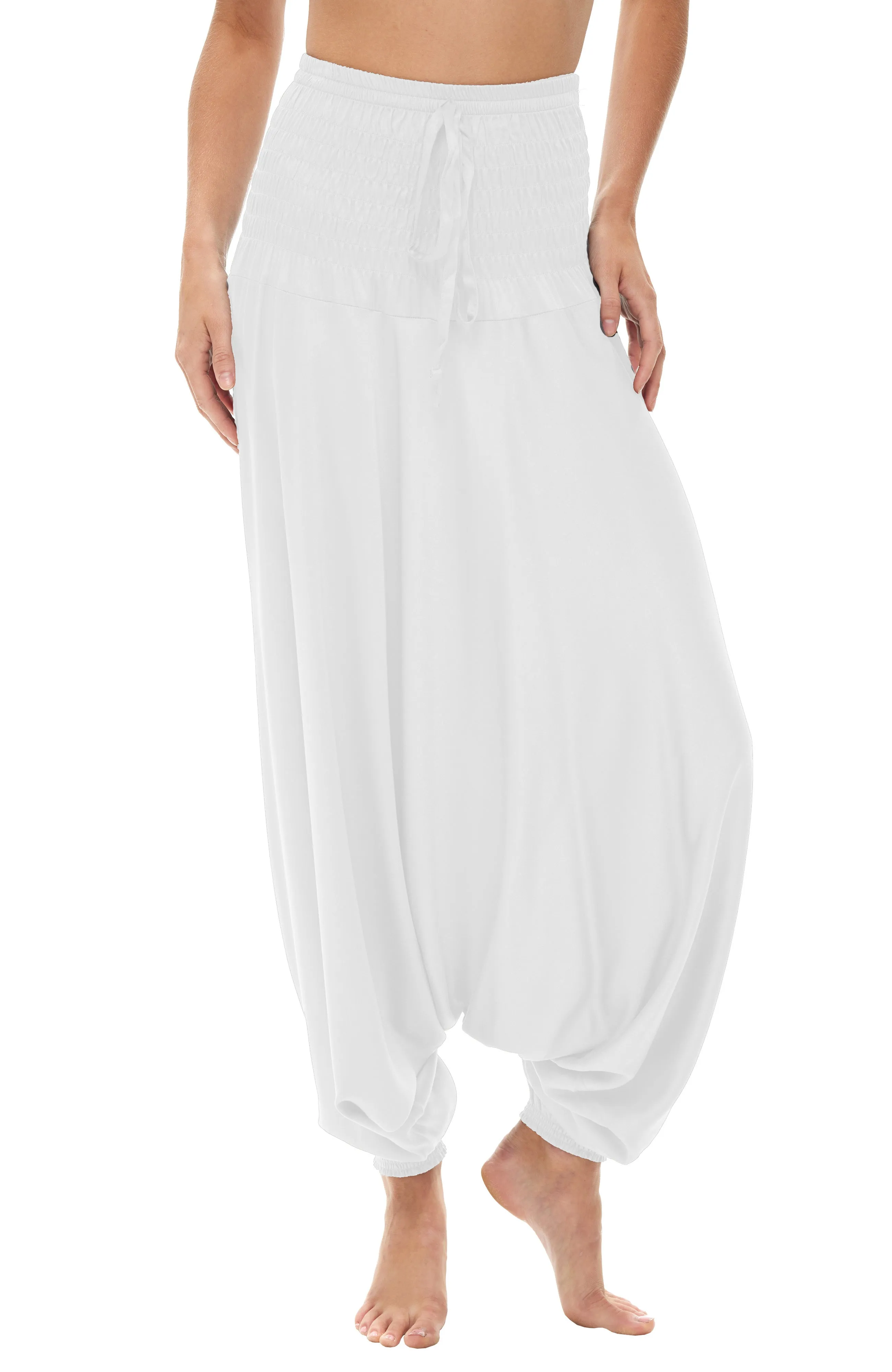 Women's Harem Pants with Wide Elastic Waist, Boho Style Lounge Pants, Joggers, Maternity