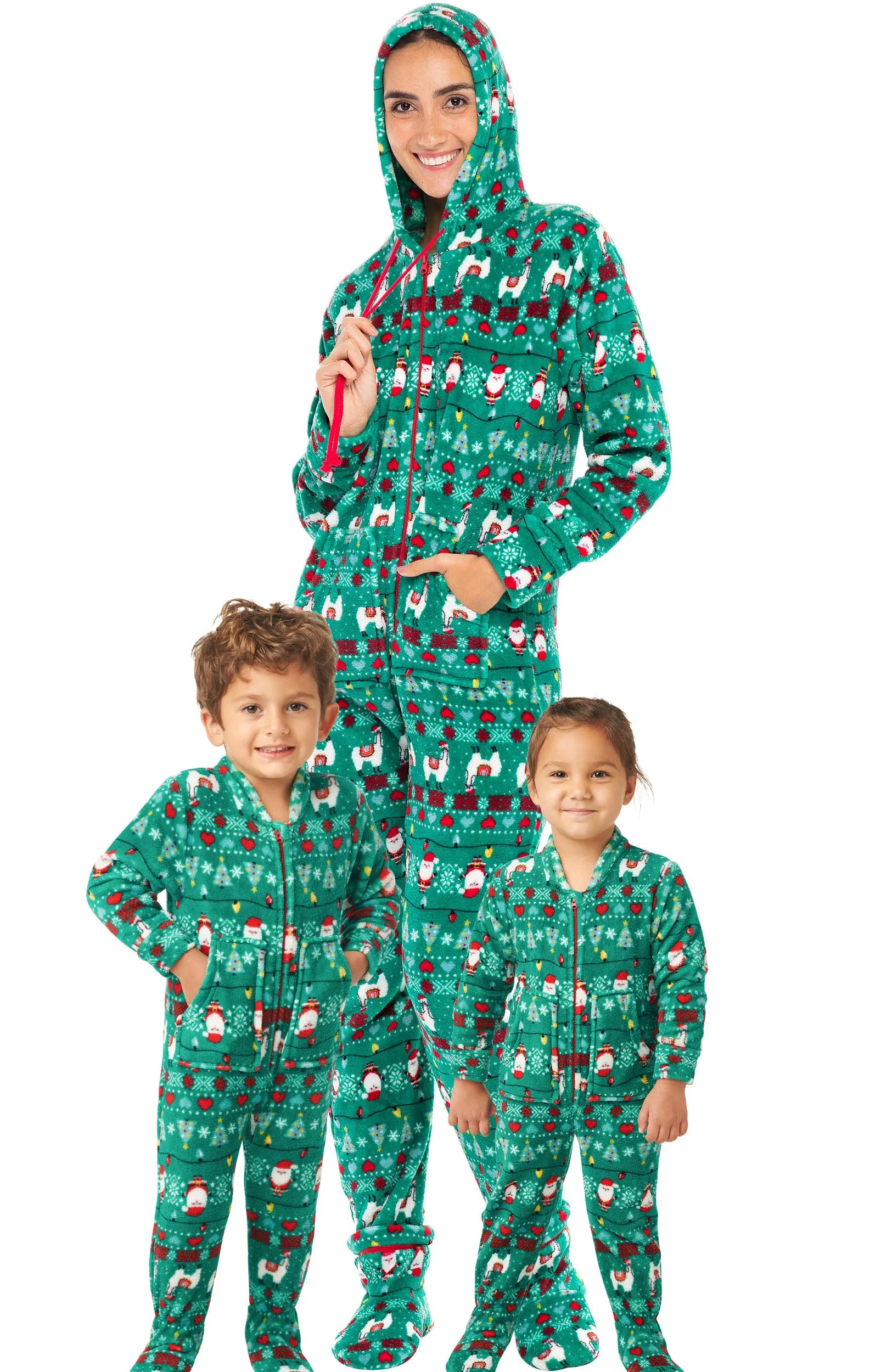 Women's Hooded Footed Pajamas, Plush Adult Onesie, Winter PJs with Hood