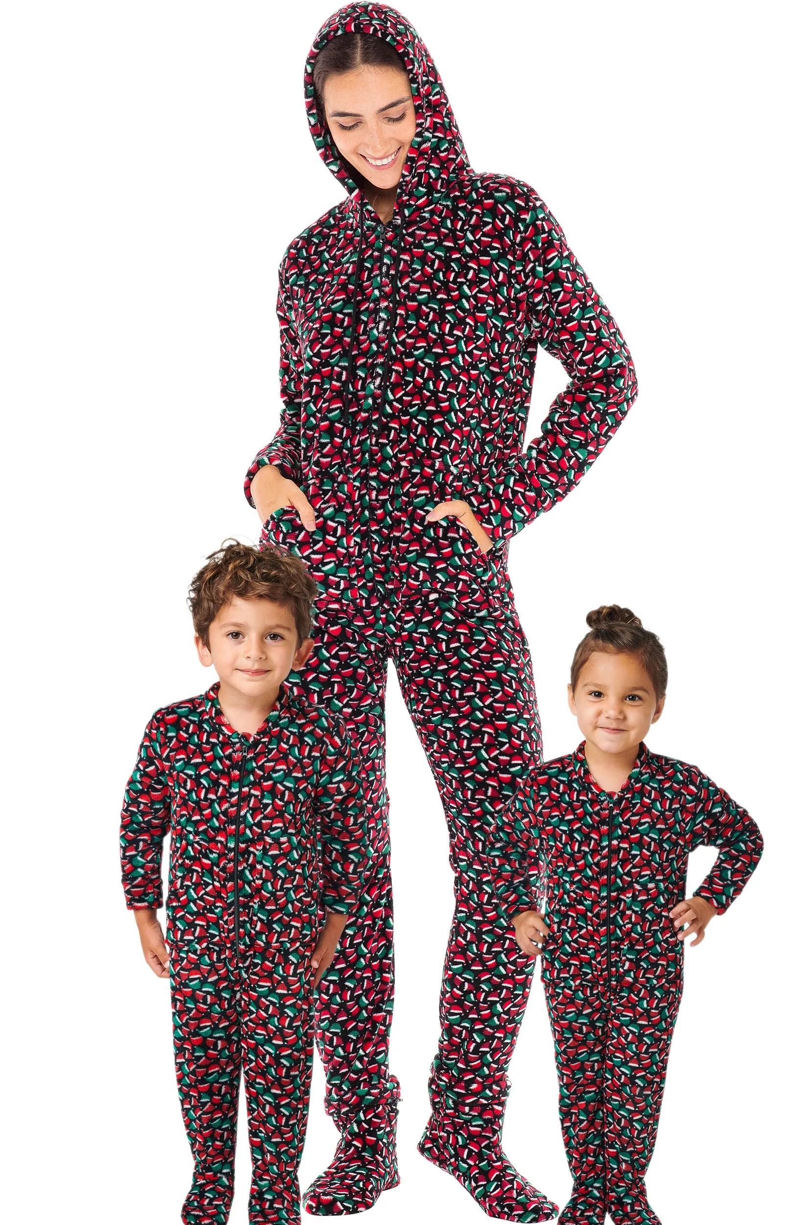 Women's Hooded Footed Pajamas, Plush Adult Onesie, Winter PJs with Hood