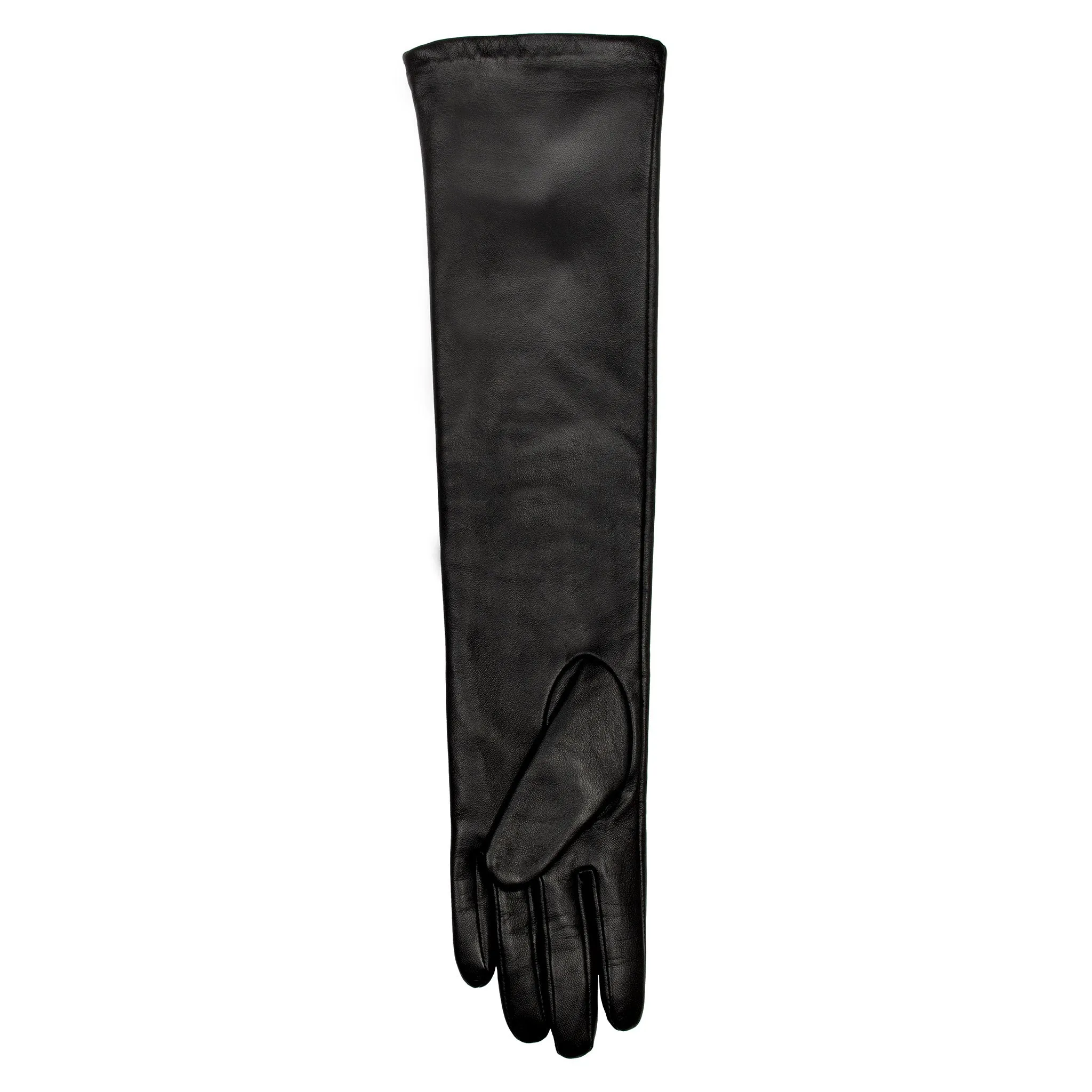 Women’s Long Above-Elbow Leather Gloves with Zip